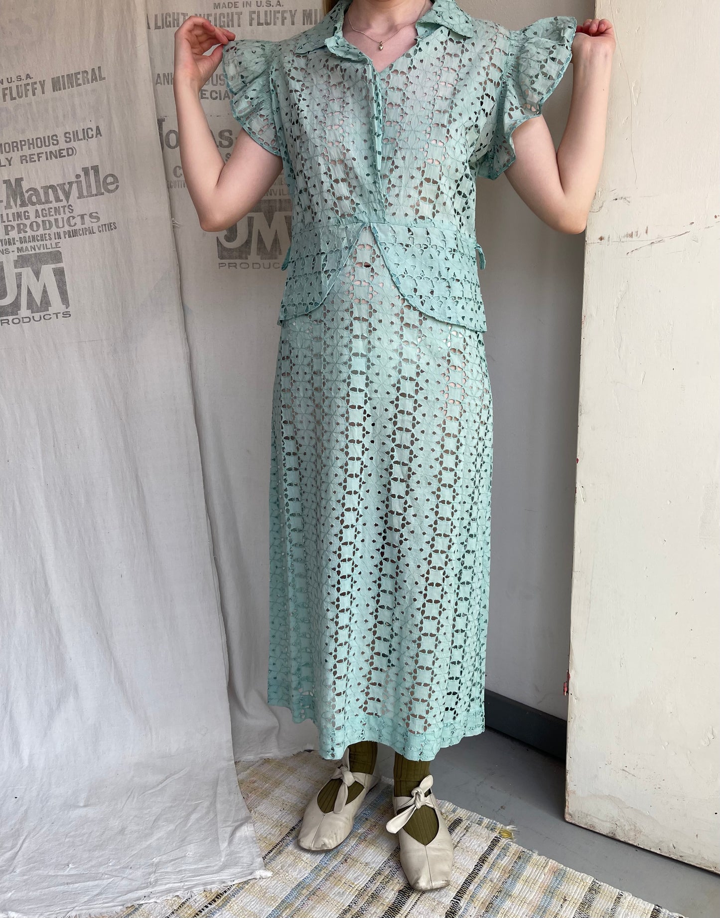 1930s Eyelet Dress