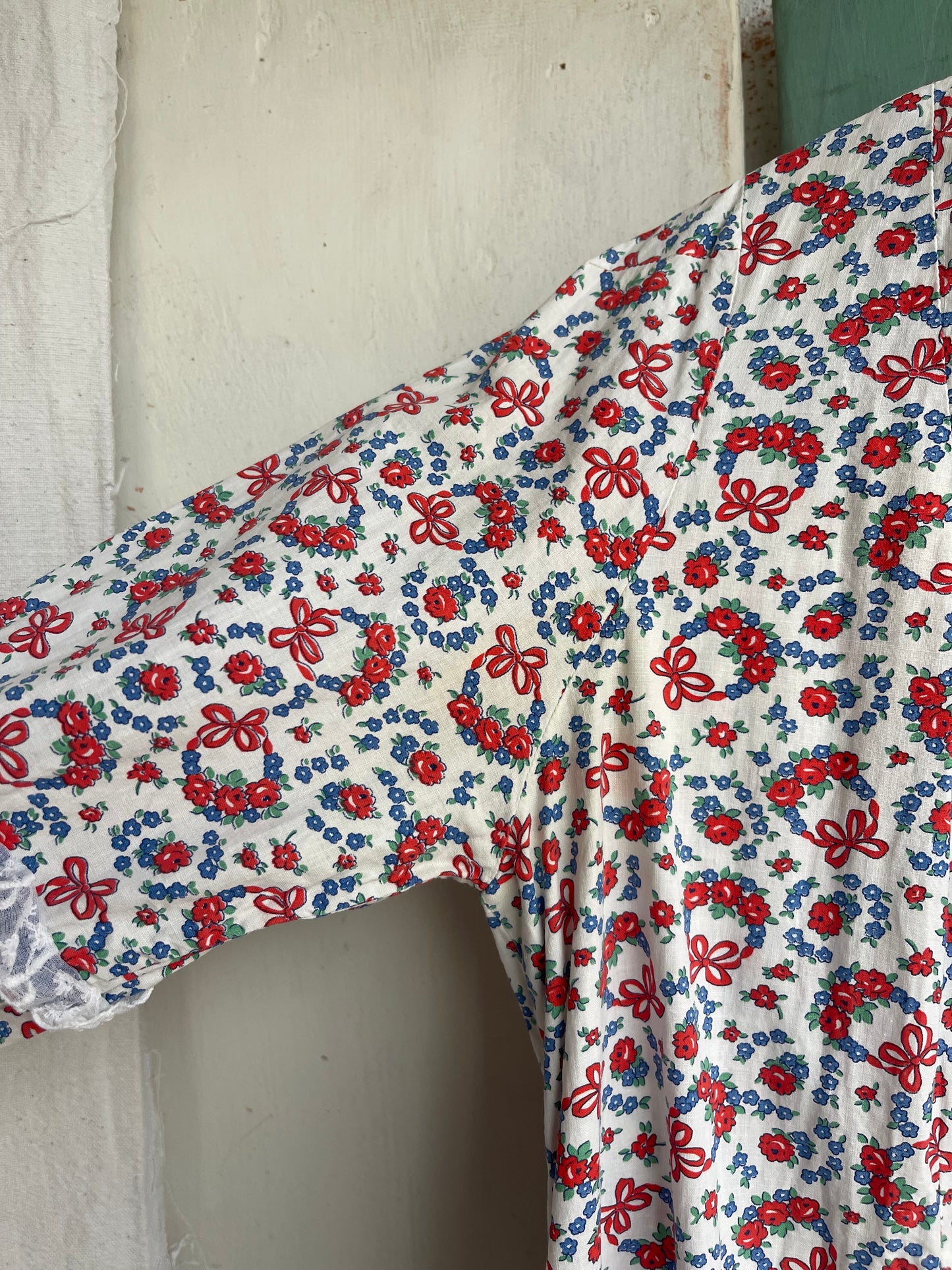 1930s 1940s Bell Zip Cotton Dress