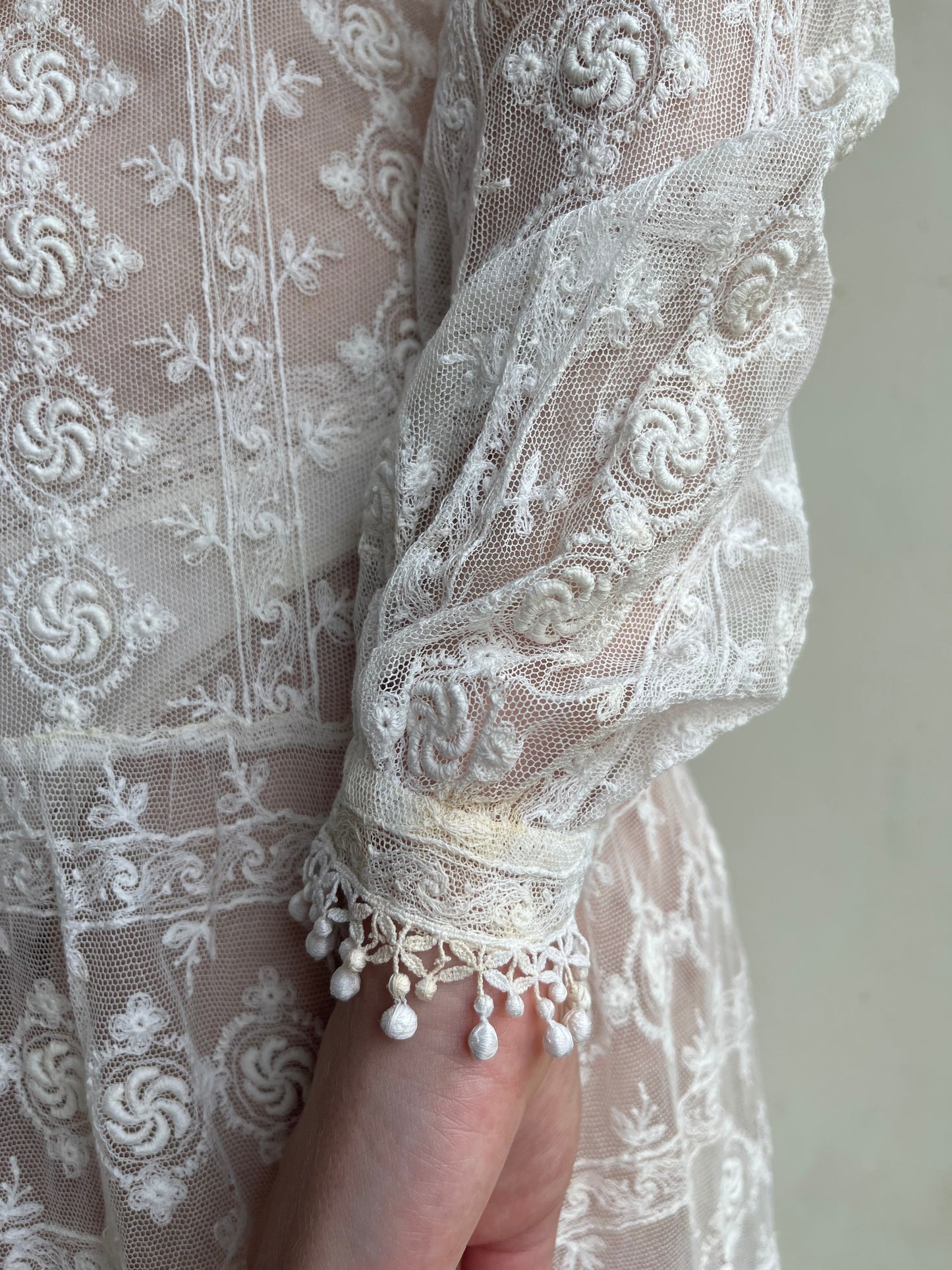 1920s Drop Waist Tambour Lace Dress