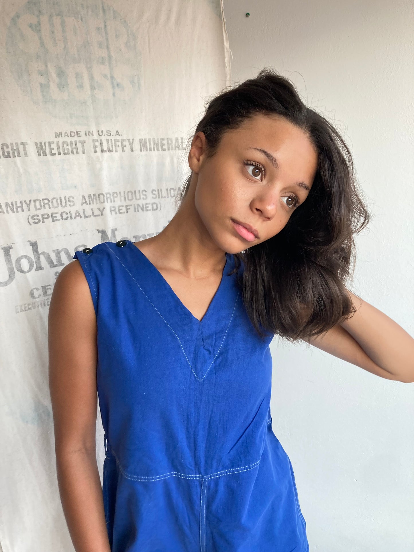 1930s 1940s Blue Cotton Gym Uniform