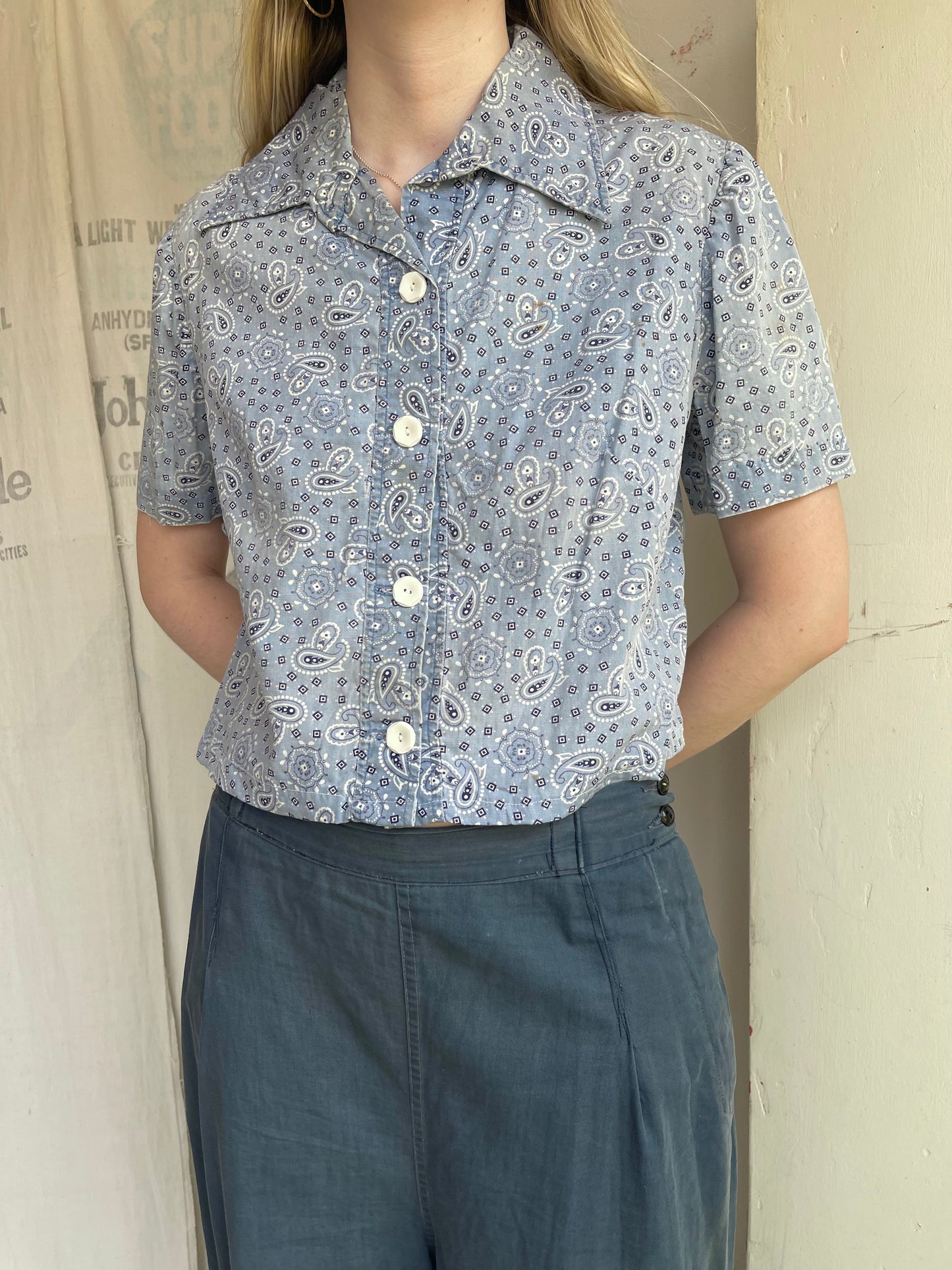 1940s Bandana Cotton Top