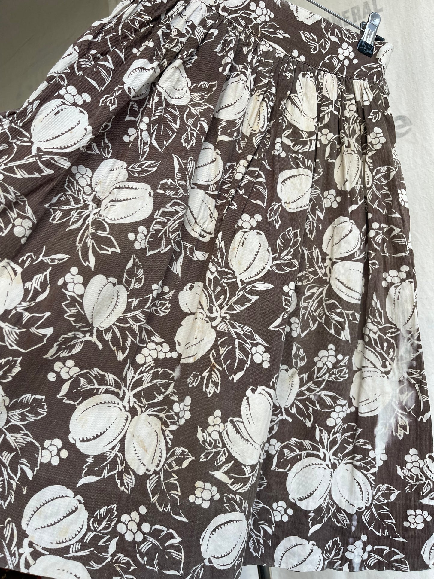 1930s 1940s Cotton Blouse and Skirt Set