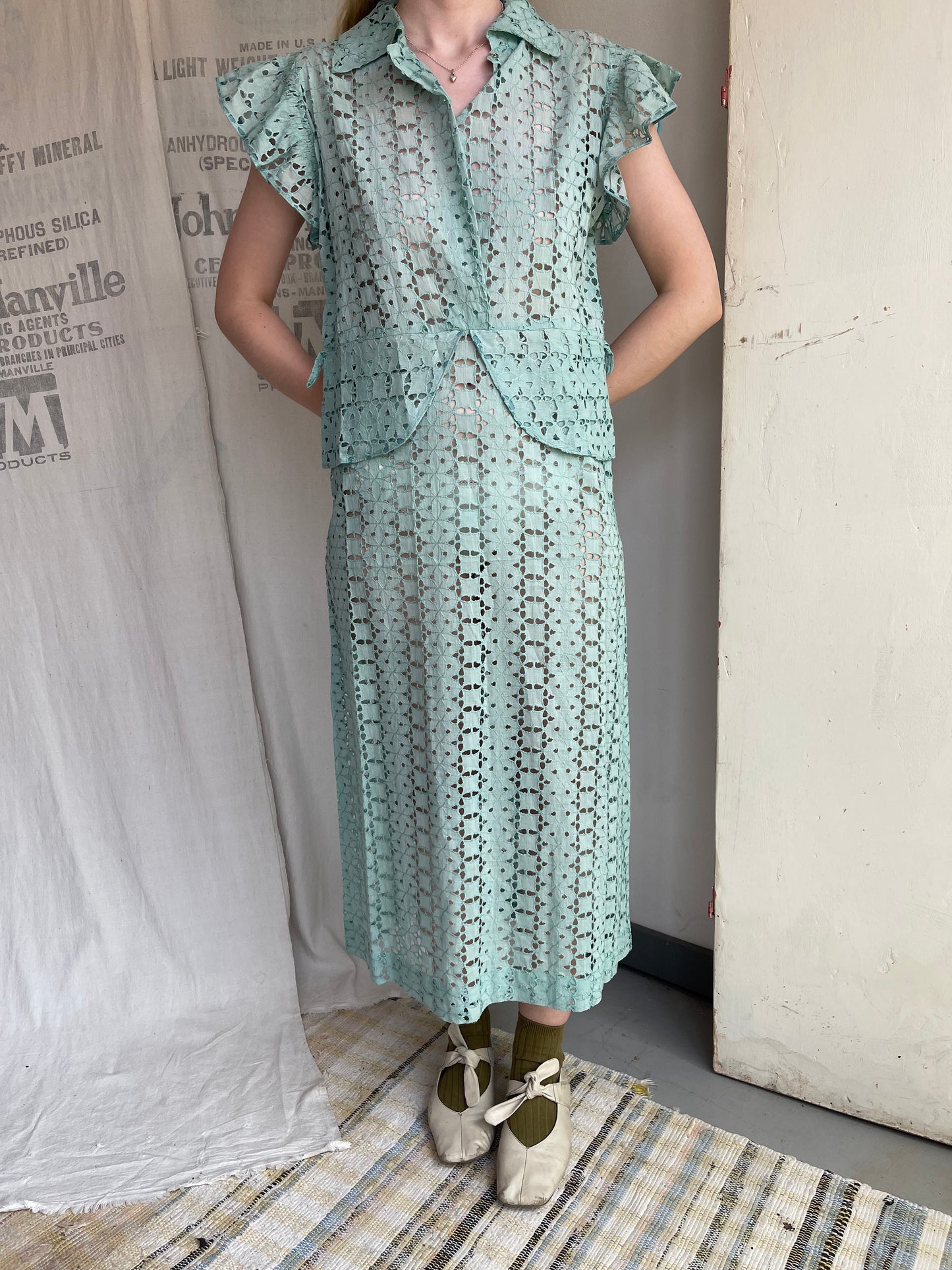 1930s Eyelet Dress