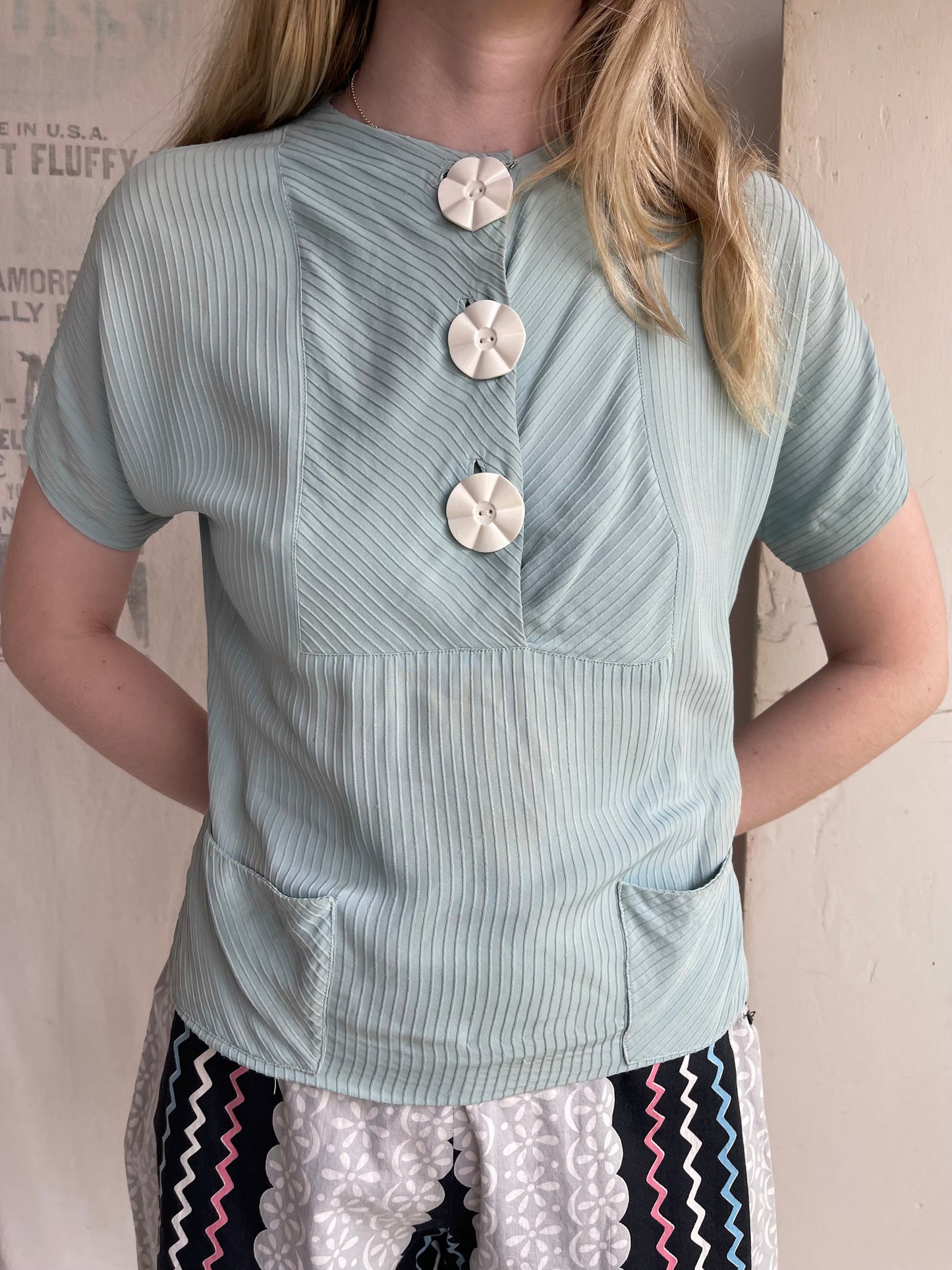 1930s 1940s Rayon Top