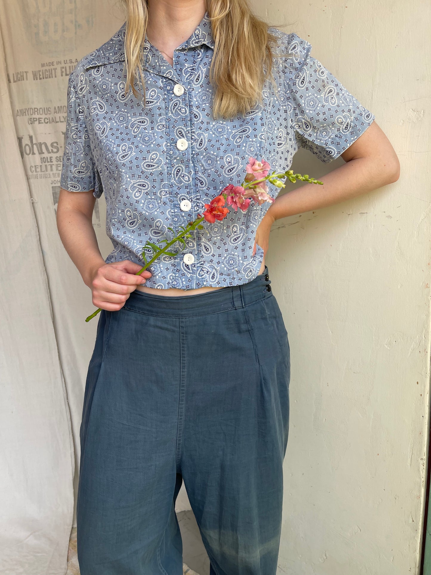 1940s Bandana Cotton Top