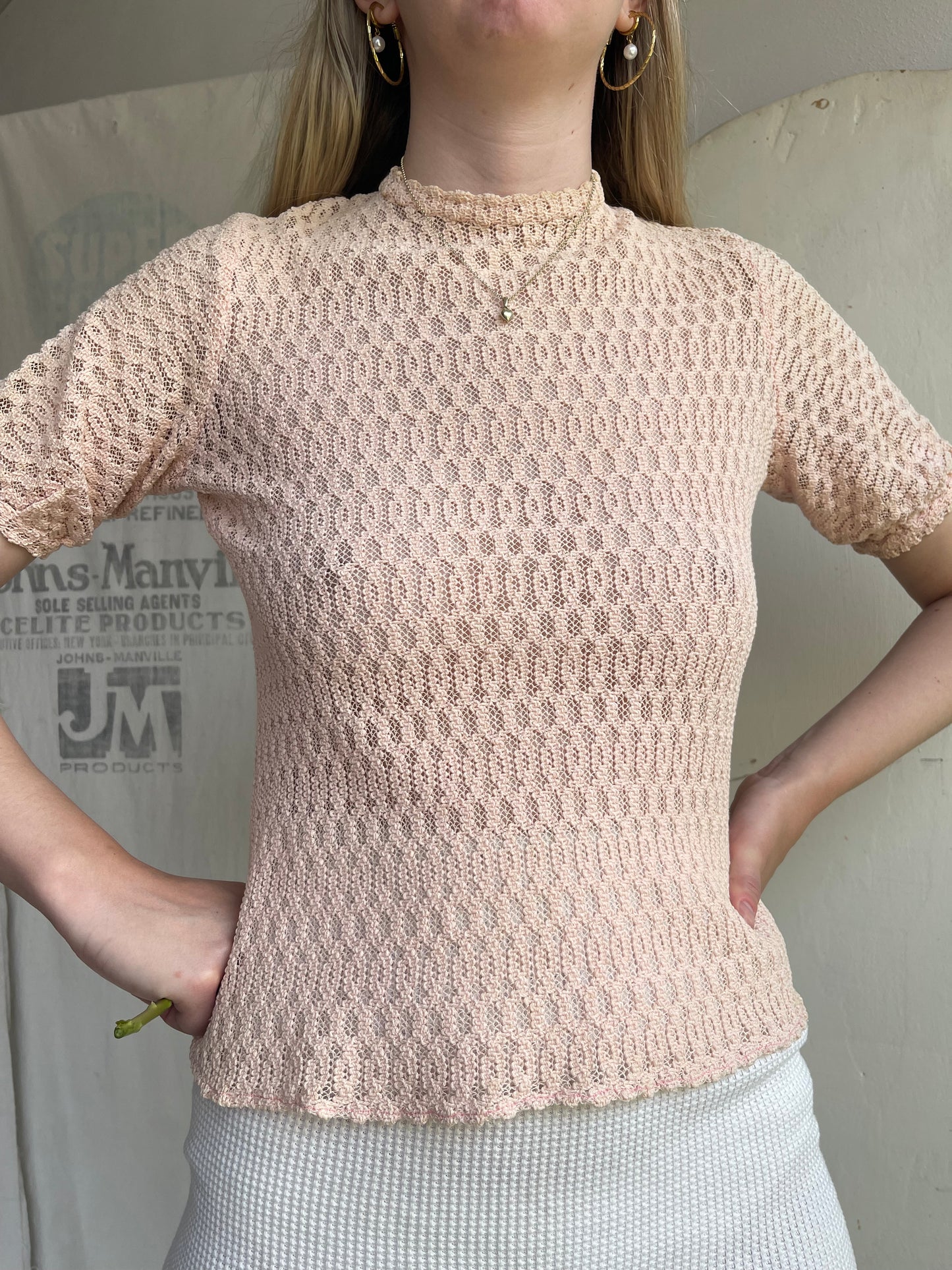 1940s Cotton Knit Top