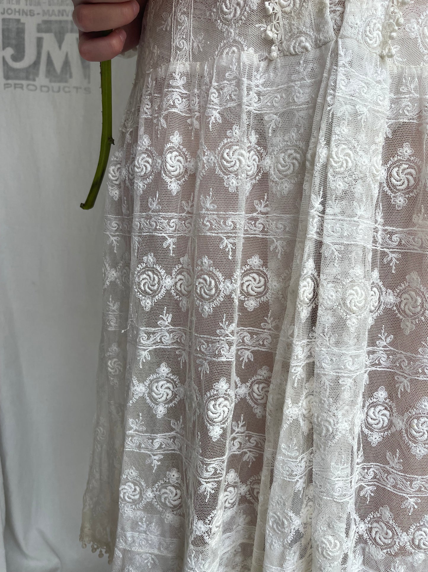 1920s Drop Waist Tambour Lace Dress