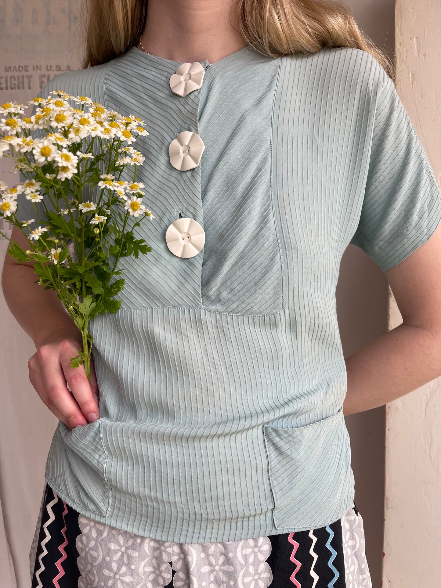 1930s 1940s Rayon Top