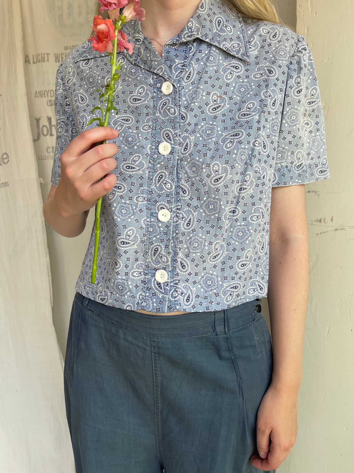 1940s Bandana Cotton Top