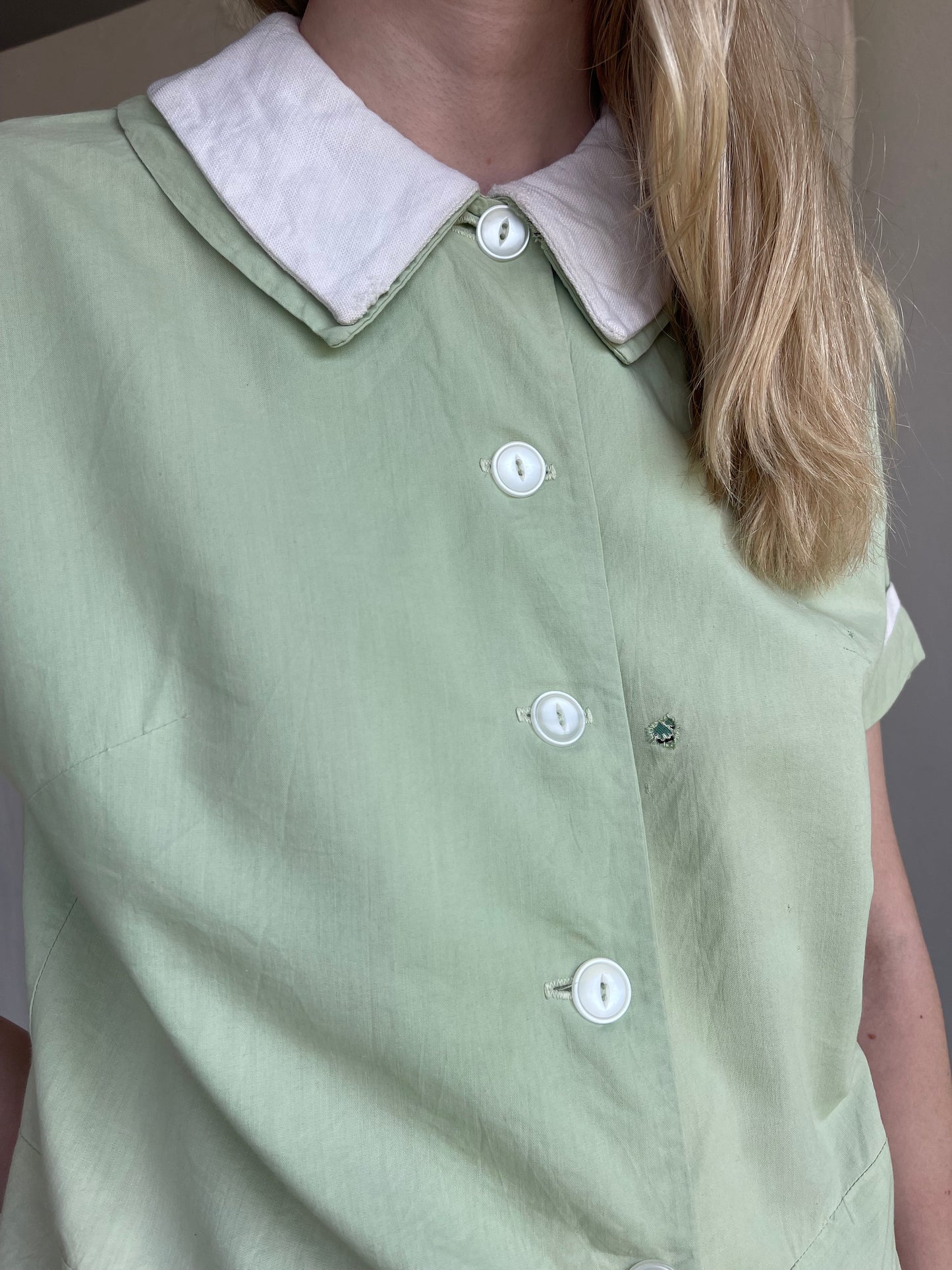 1940s 1950s Pastel Mint Green Top