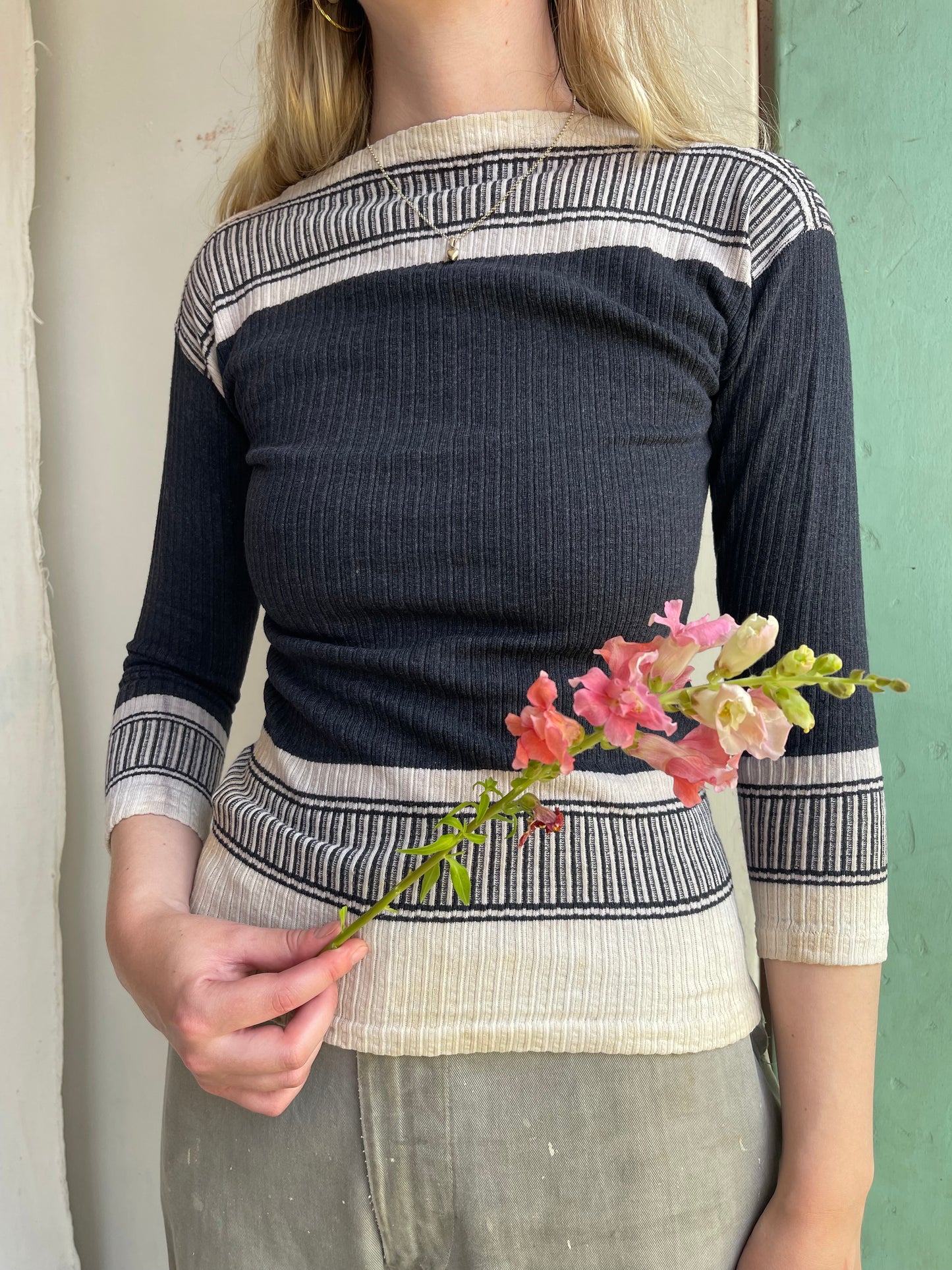 1940s Cotton Ribbed Knit