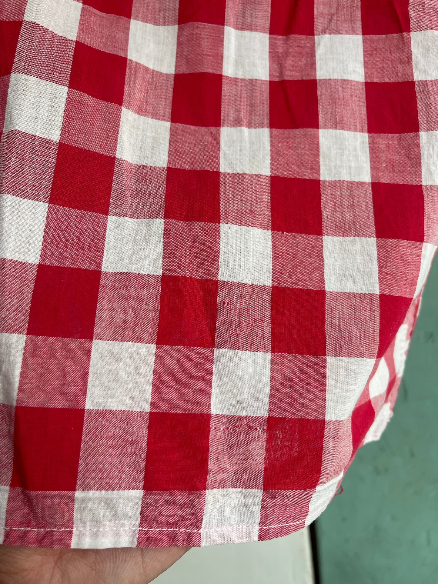 1940s Cotton Plaid Top