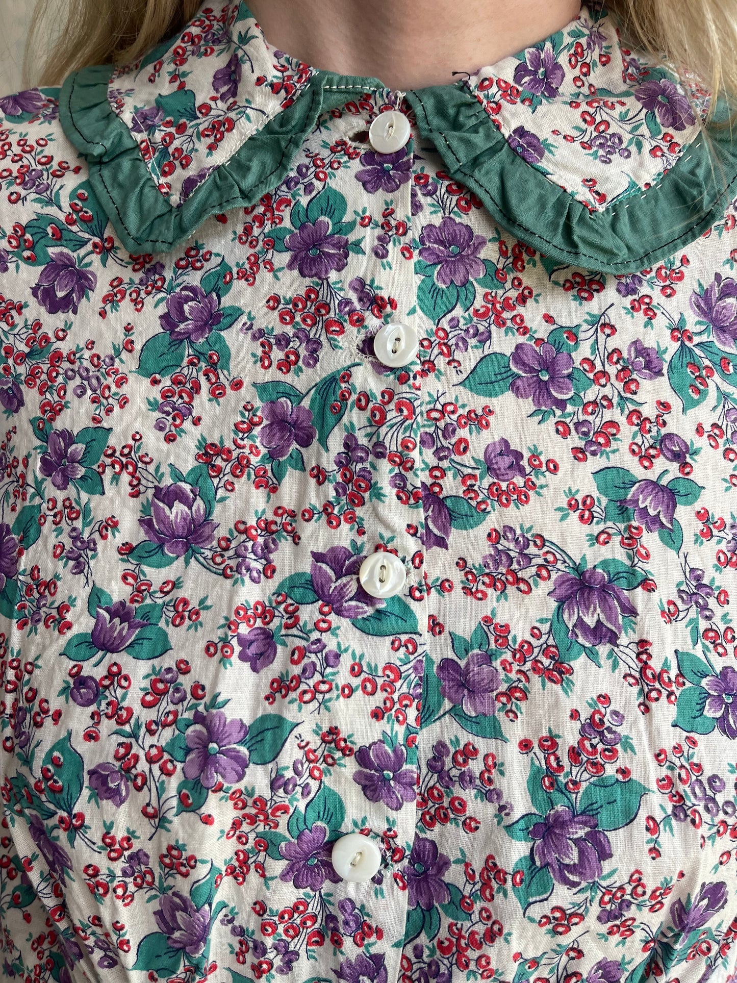 1930s 1940s Feedsack Floral Dress