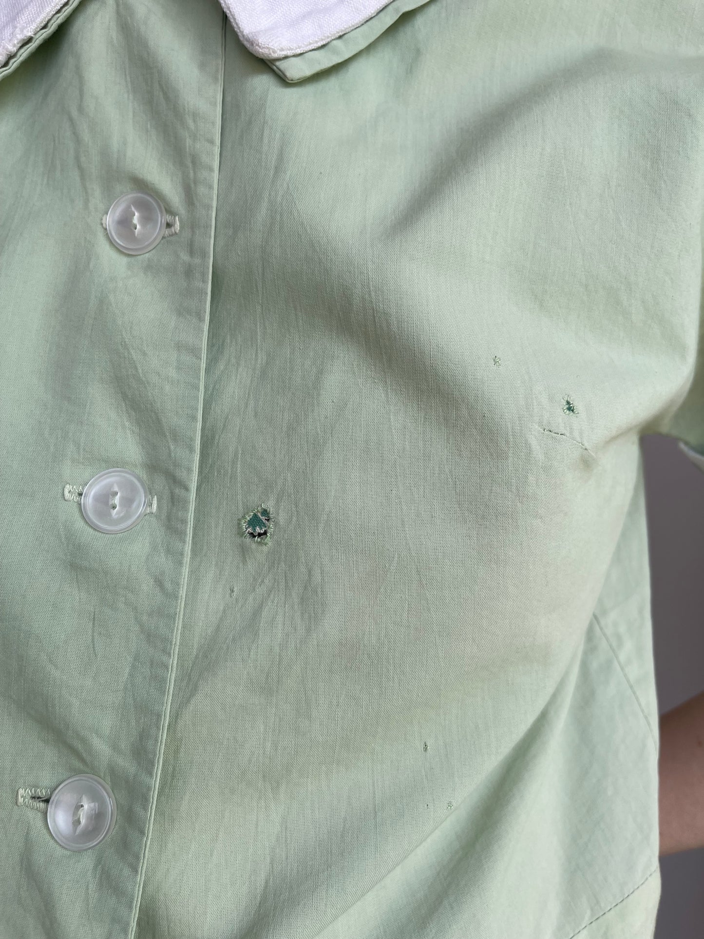1940s 1950s Pastel Mint Green Top