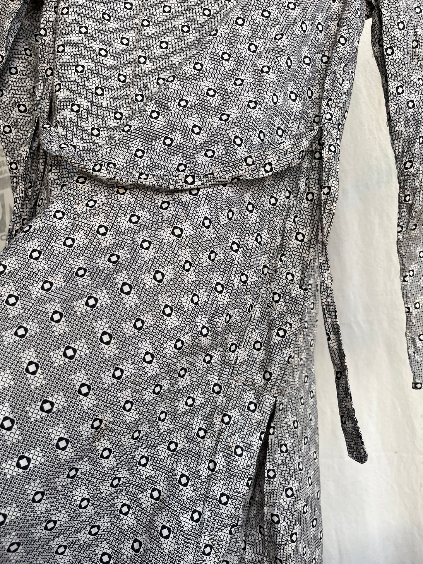 1930s Geometric Cotton Dress