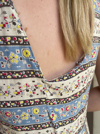 1940s Front Bell Zip Dress