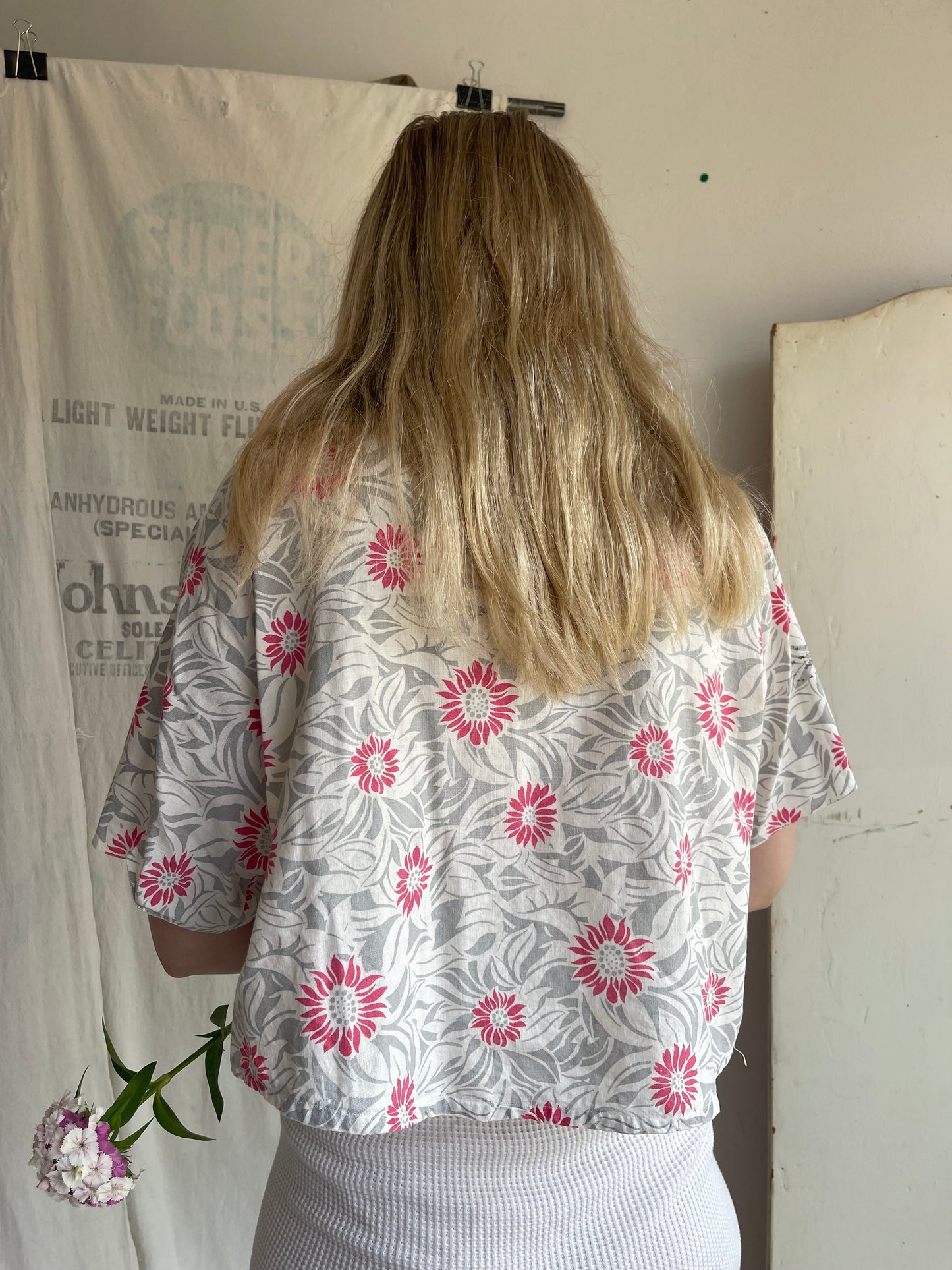 1940s Feedsack Bolero Tie Top