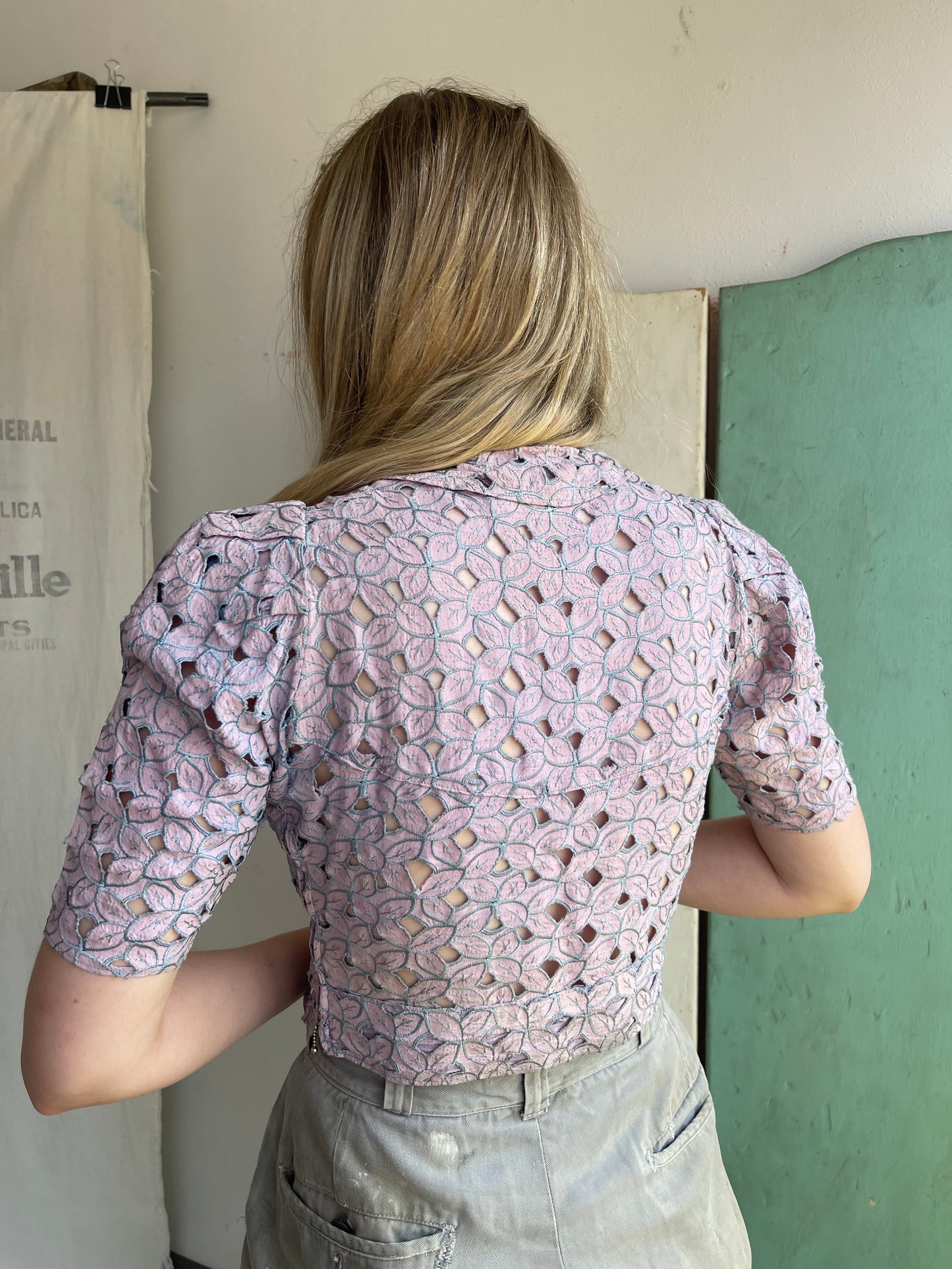 1940s Eyelet Cotton Top