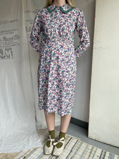 1930s 1940s Feedsack Floral Dress