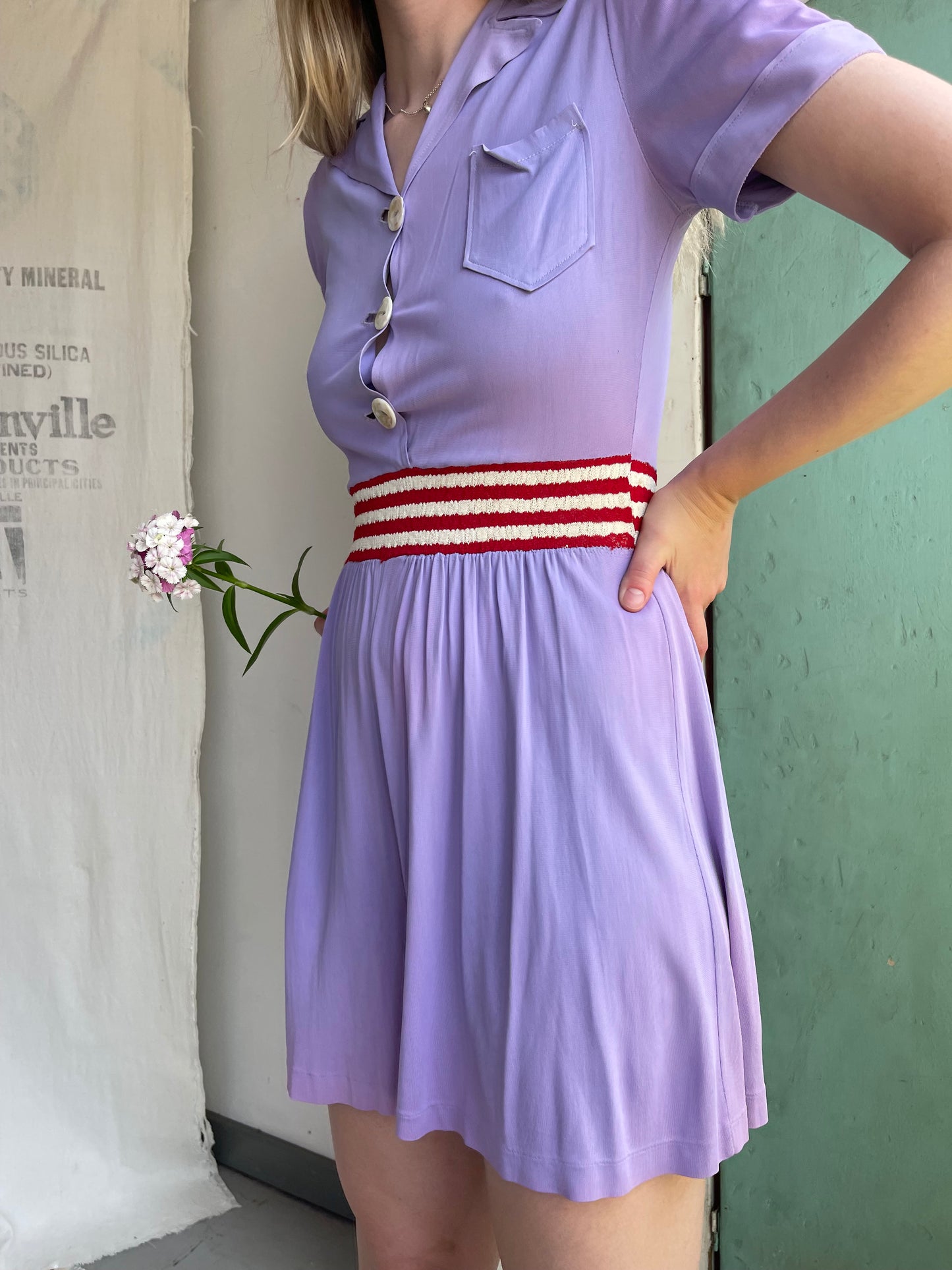 1940s Rayon Jersey Romper and Skirt Set