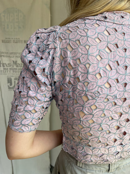 1940s Eyelet Cotton Top