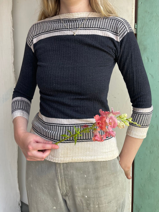 1940s Cotton Ribbed Knit