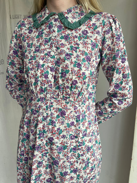 1930s 1940s Feedsack Floral Dress