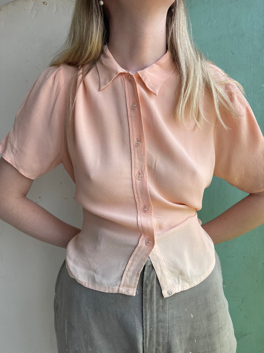 1940s Crepe Blouse