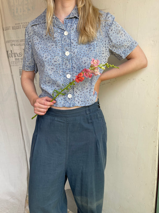 1940s Bandana Cotton Top