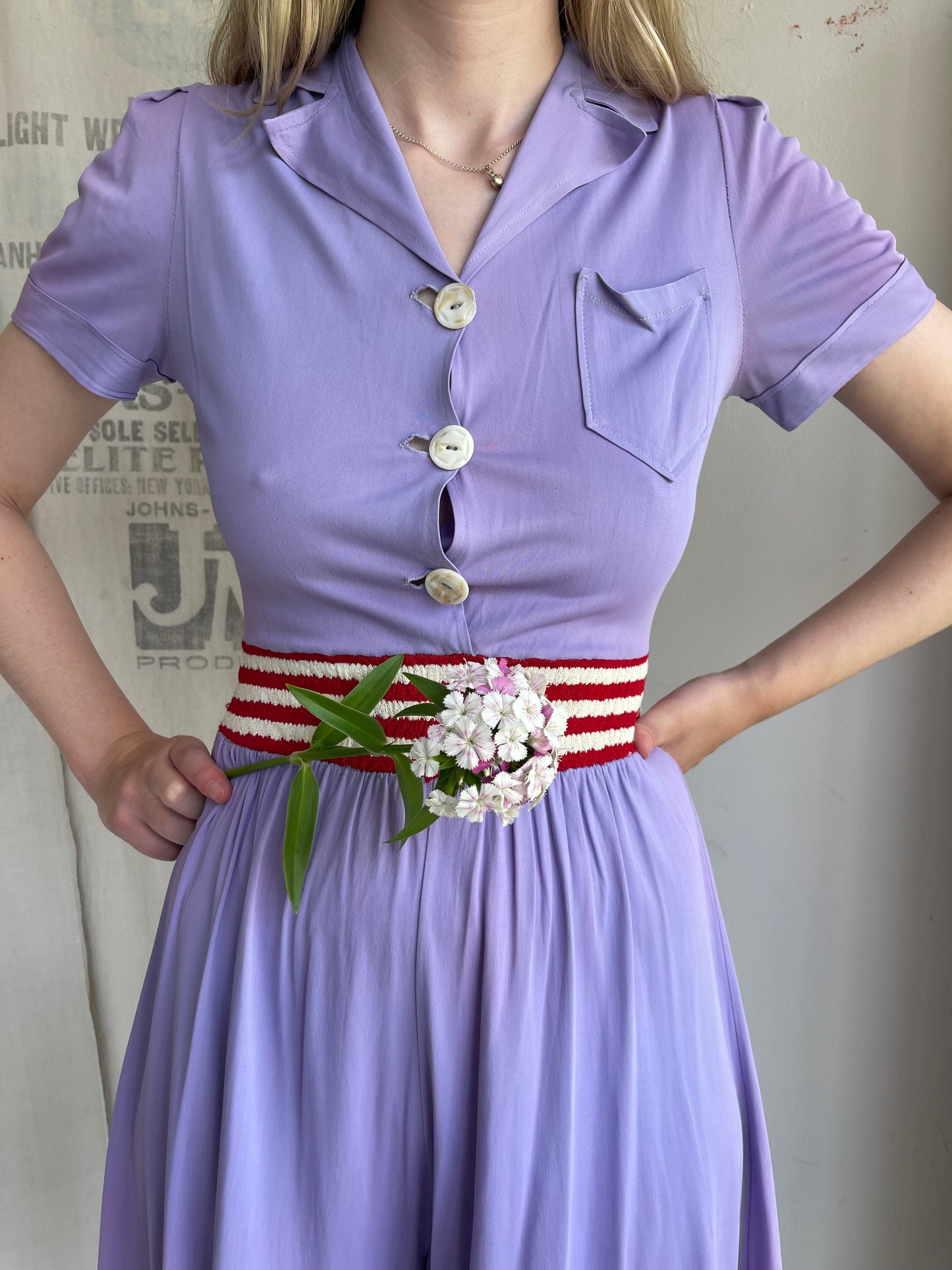 1940s Rayon Jersey Romper and Skirt Set