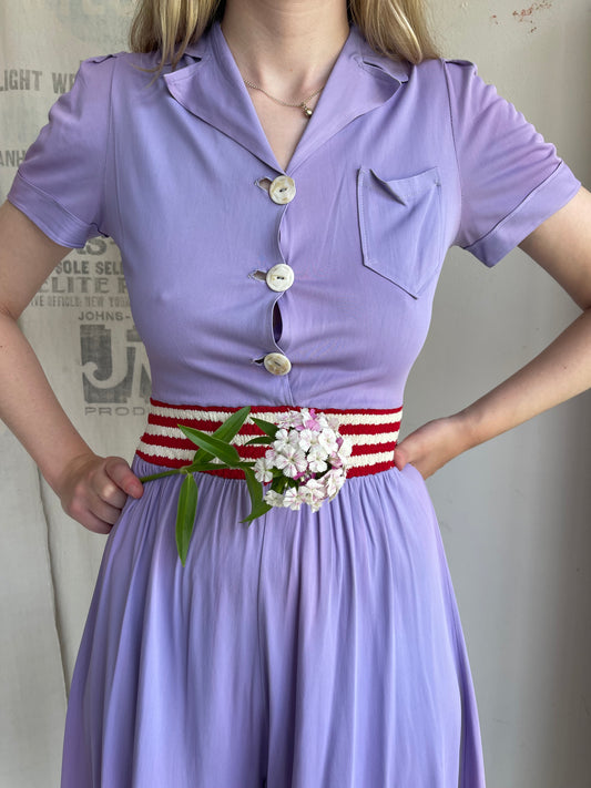 1940s Rayon Jersey Romper and Skirt Set