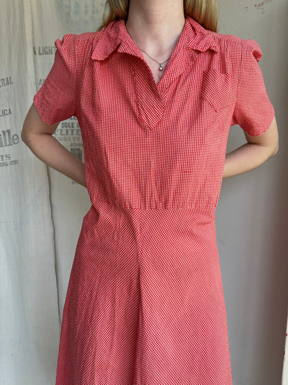 1930s Plaid Cotton Dress