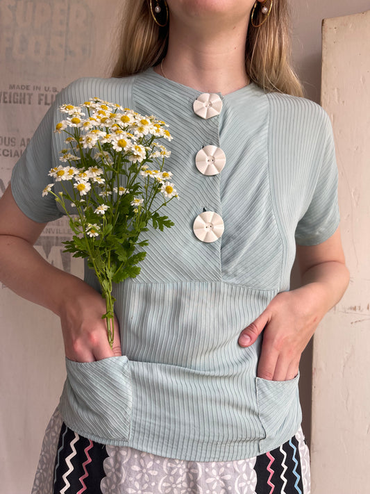 1930s 1940s Rayon Top