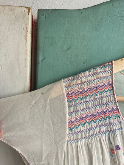 1920s Pastel Hungarian Cotton Dress