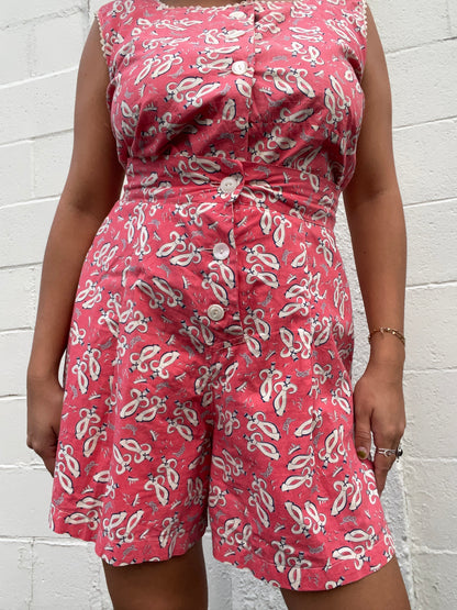 1940s Novelty Print Sailor Three Piece Set