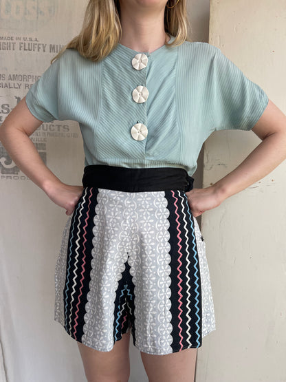 1930s 1940s Rayon Top