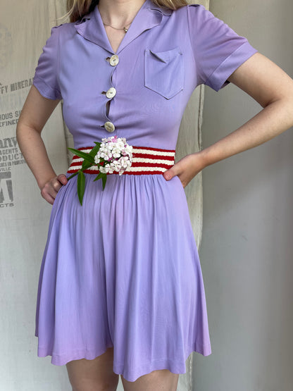 1940s Rayon Jersey Romper and Skirt Set