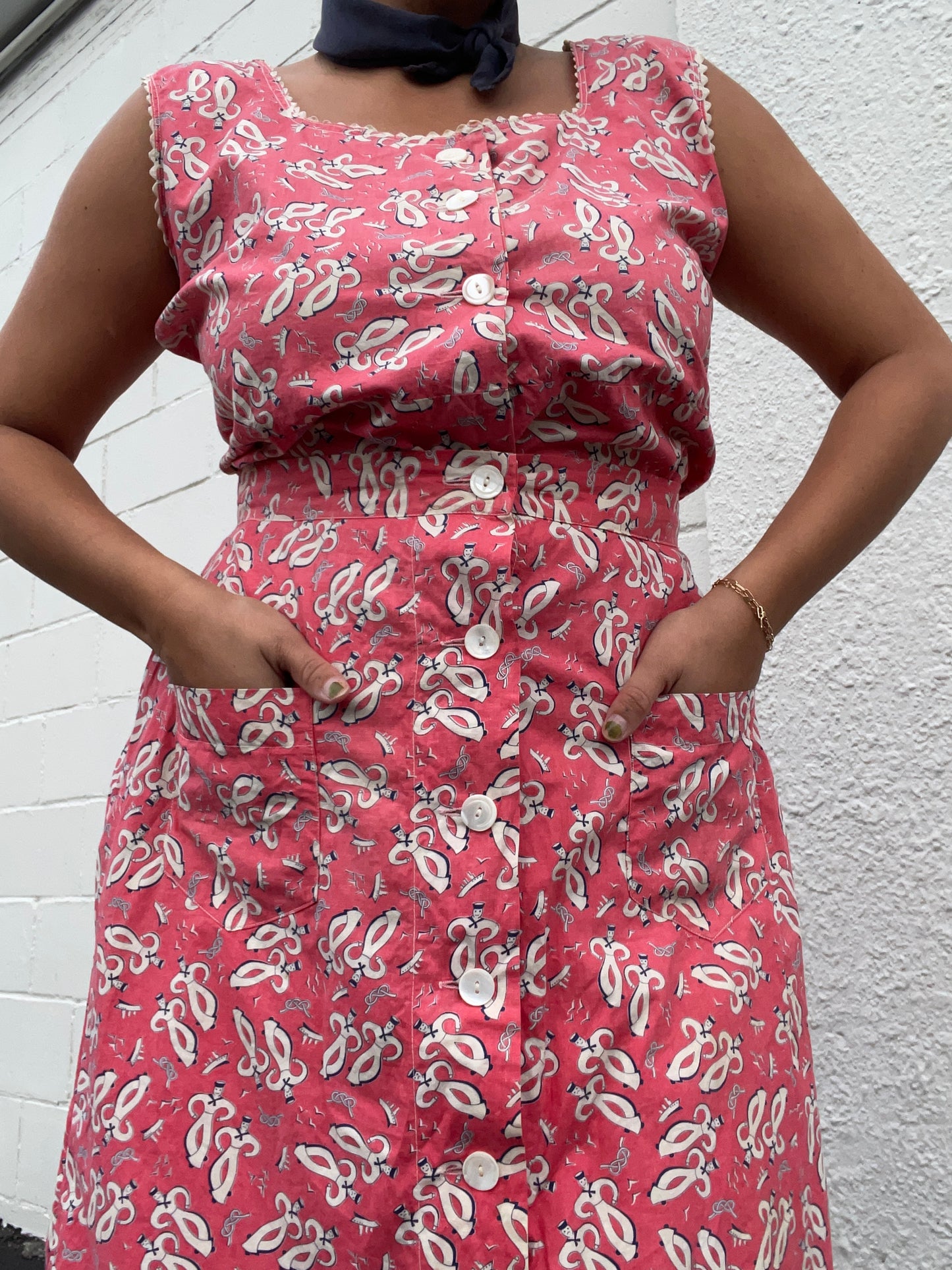 1940s Novelty Print Sailor Three Piece Set