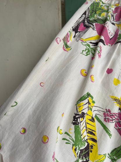 1940s 1950s Novelty Print Shorts