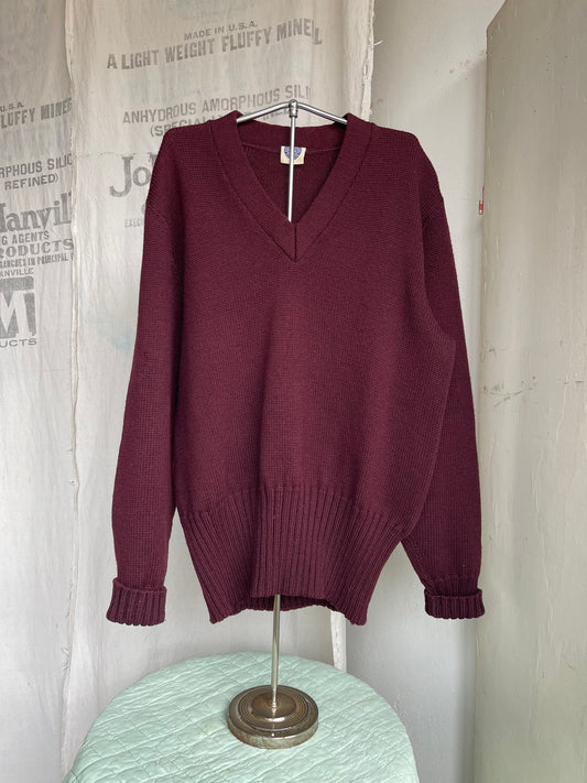 1950s Nelson Knitting Mills Burgundy Sweater