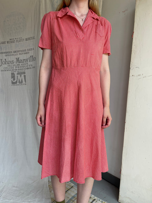 1930s Plaid Cotton Dress