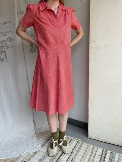 1930s Plaid Cotton Dress