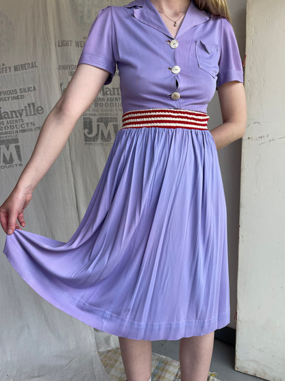 1940s Rayon Jersey Romper and Skirt Set